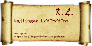 Kajlinger Lóránt névjegykártya